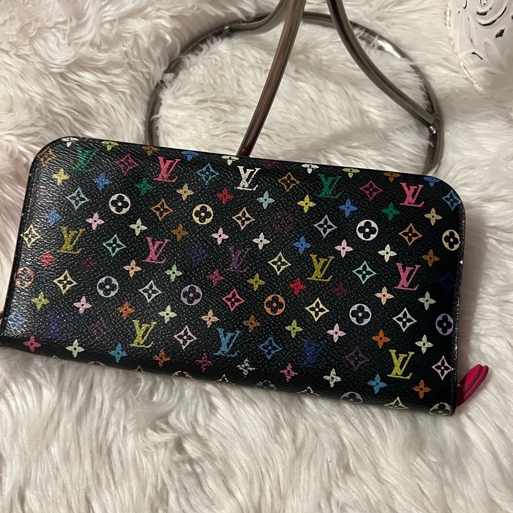 Authentic LOUIS VUITTON x Murakami Black Portefeuille Insolite Colorful​​ - Picture 4 of 9